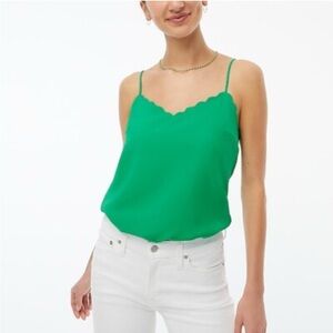J.Crew V-neck Modern Clover scalloped cami top NWT